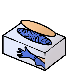 Box mit Einweghandschuhen